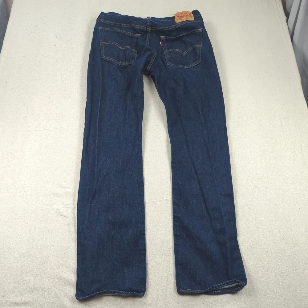Levis 501 Jeans Mens 36x34 Blue Button Fly Classic‎ American Western Dark Wash
